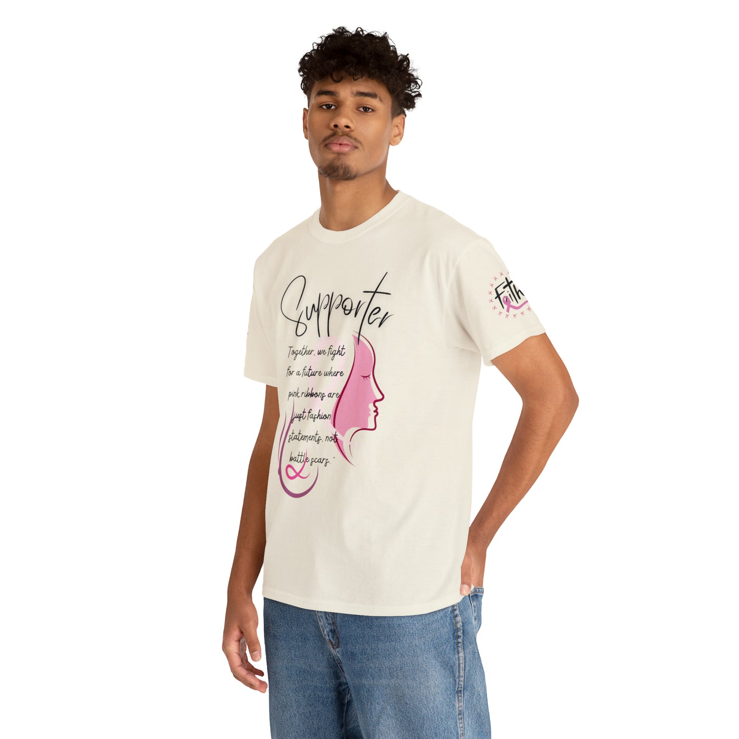 Breast Cancer supporter Unisex Heavy Cotton Tee