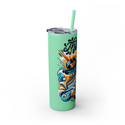 "A Family that Sails Together" Skinny Tumbler with Straw, 20oz