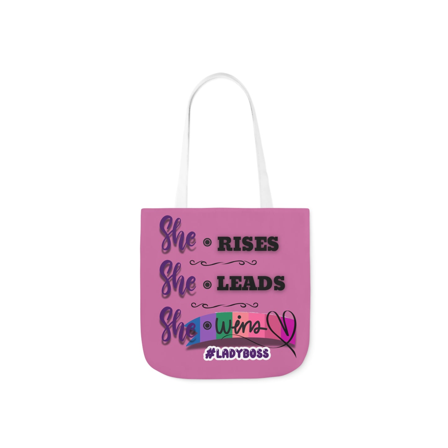 Copy of Empowering Canvas Tote Bag - She Rises, Leads, Wins #LadyBoss