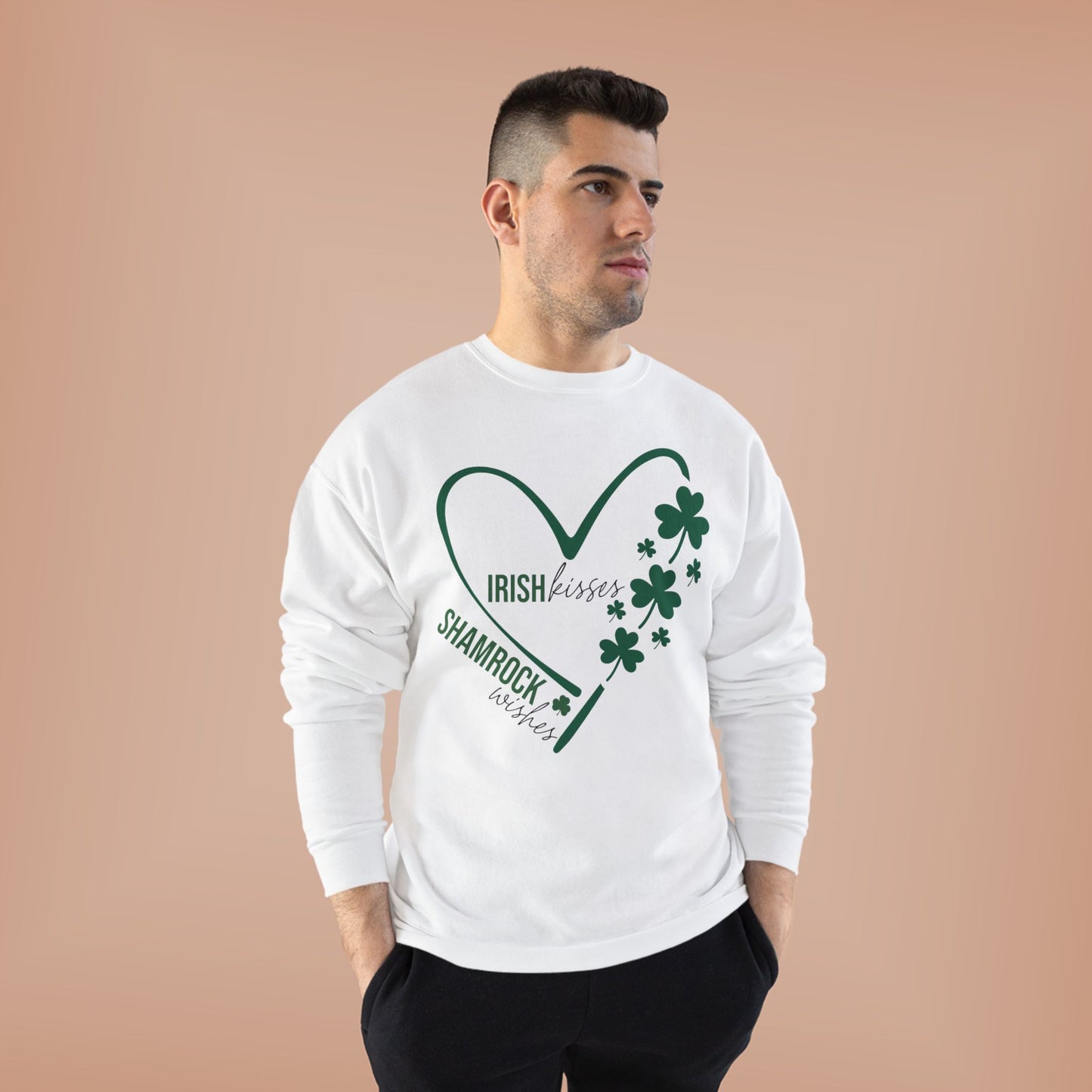 Irish Kisses Shamrock Crewneck Sweatshirt - Cozy St. Patrick's Day Apparel