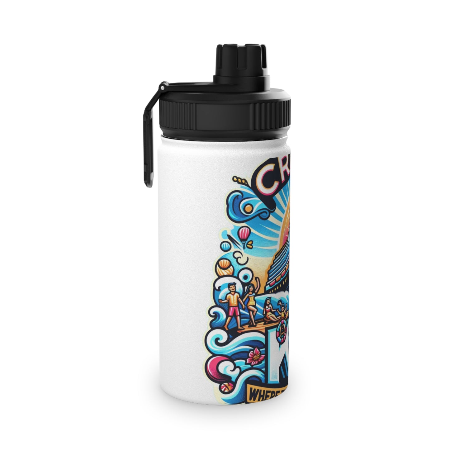 Family Trip Stainless Steel Water Bottle, Sports Lid