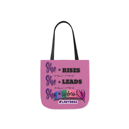 Copy of Empowering Canvas Tote Bag - She Rises, Leads, Wins #LadyBoss