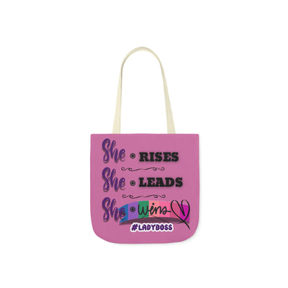 Copy of Empowering Canvas Tote Bag - She Rises, Leads, Wins #LadyBoss