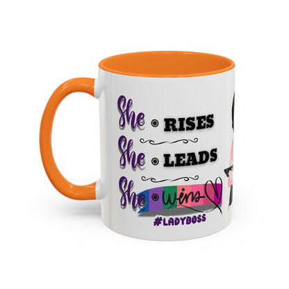 Empowering Lady Boss Mug - Colorful 11oz & 15oz Coffee Cup