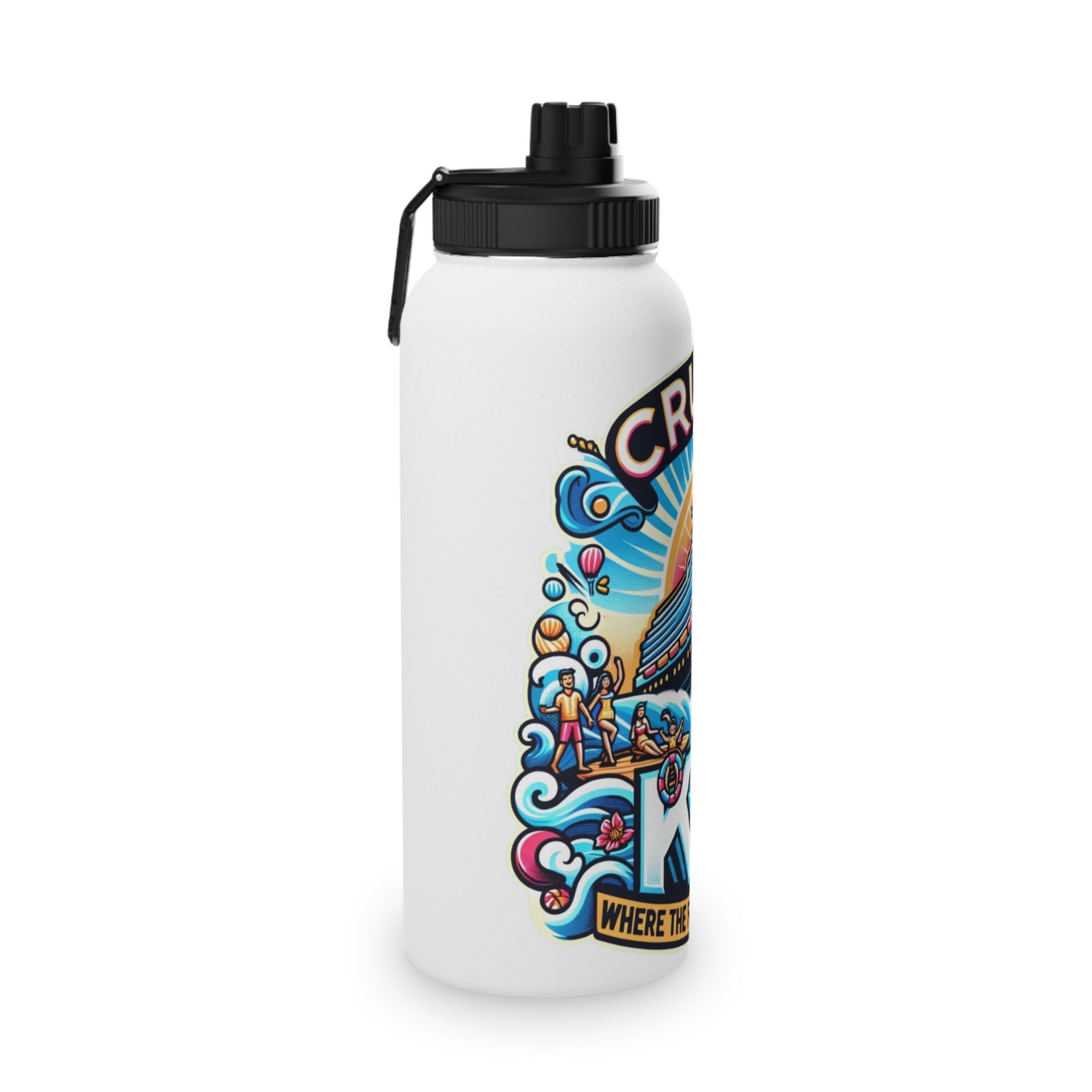 Family Trip Stainless Steel Water Bottle, Sports Lid