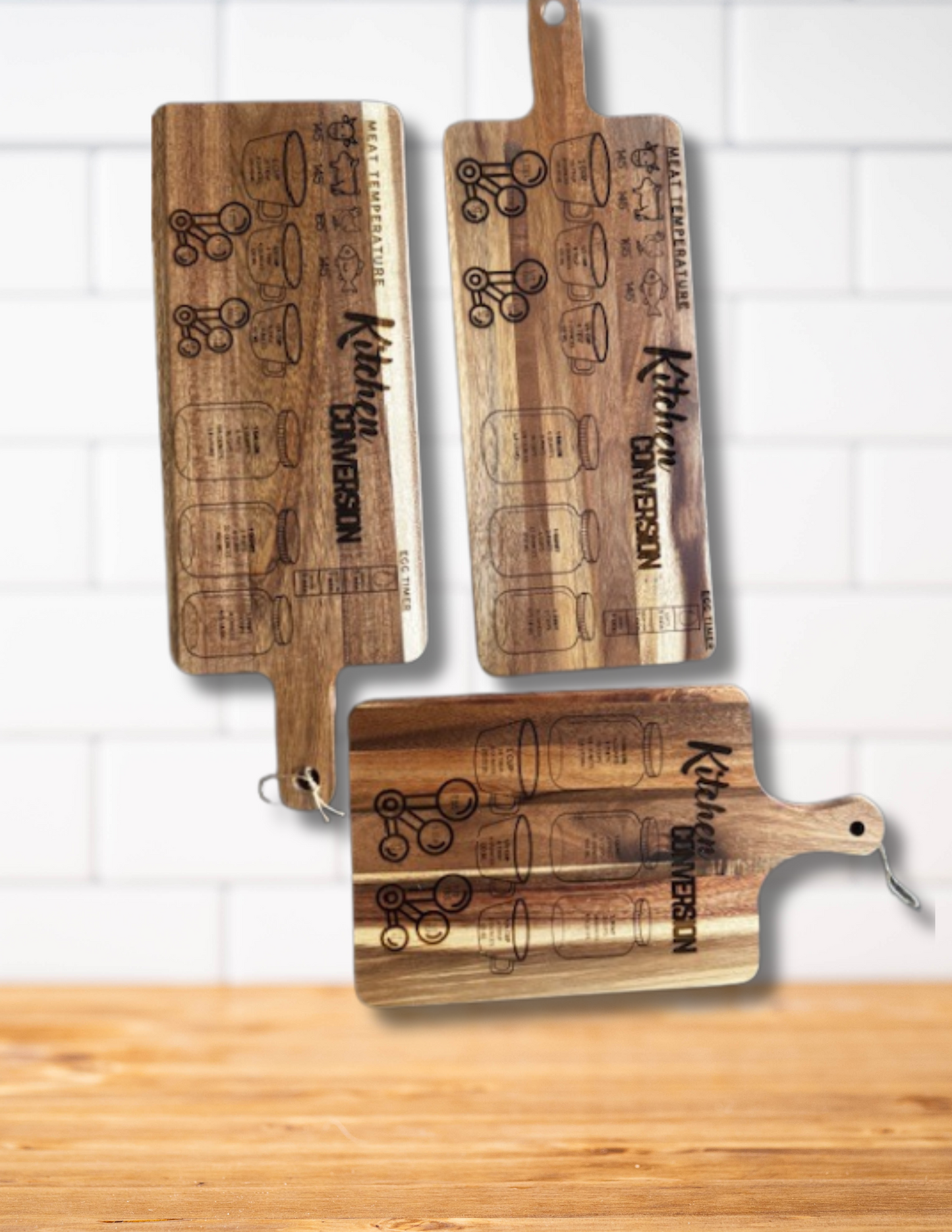 Rustic Wooden Kitchen Conversion Cutting Board – Engraved Measurement Chart for Cooking & Baking | Personalized Gift for Chefs & Home Cooks!