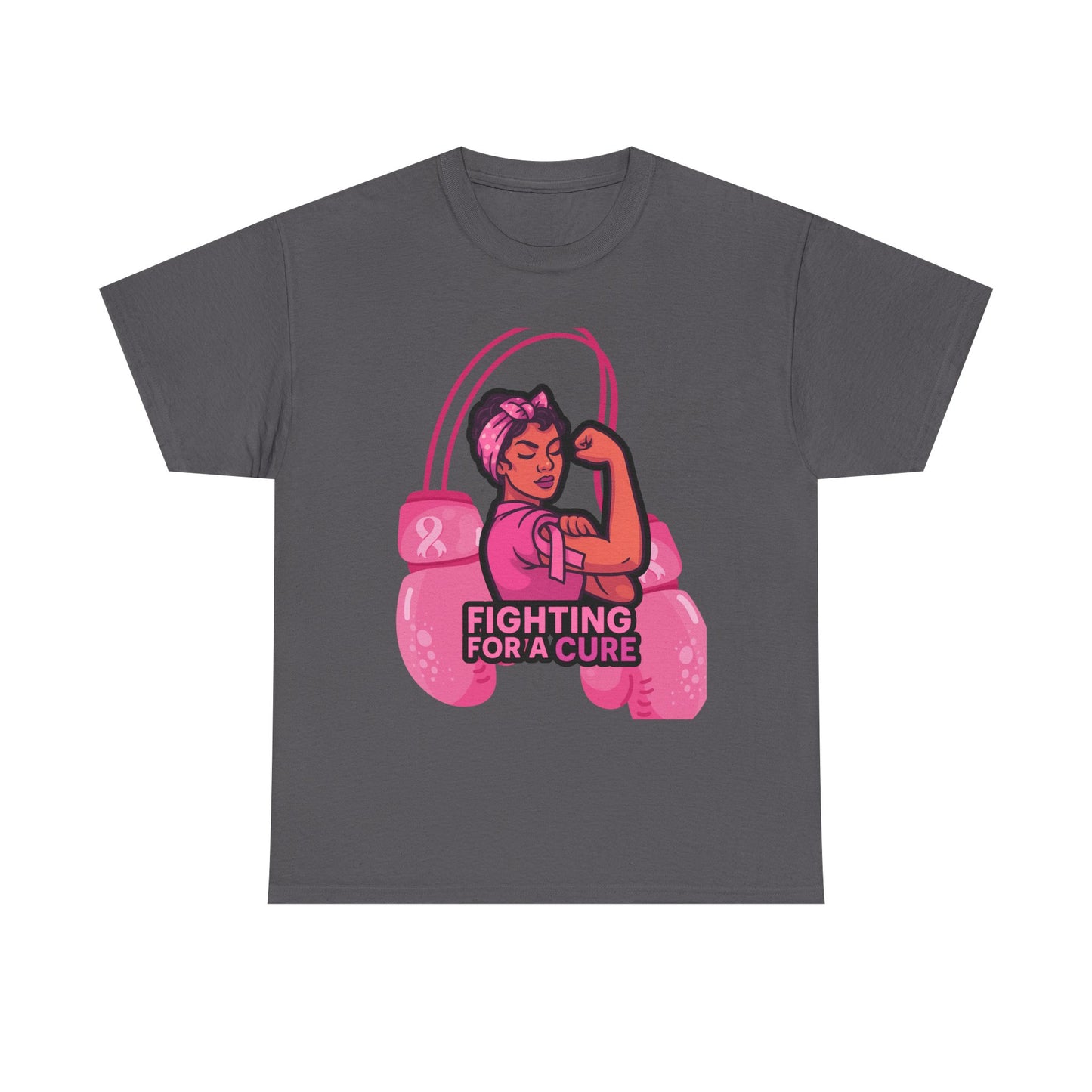 Fighting for a Cure Tee, Support Breast Cancer Awareness Shirt, Unisex Cotton Tee, Inspirational Graphic Tee, Pink Ribbon Gift