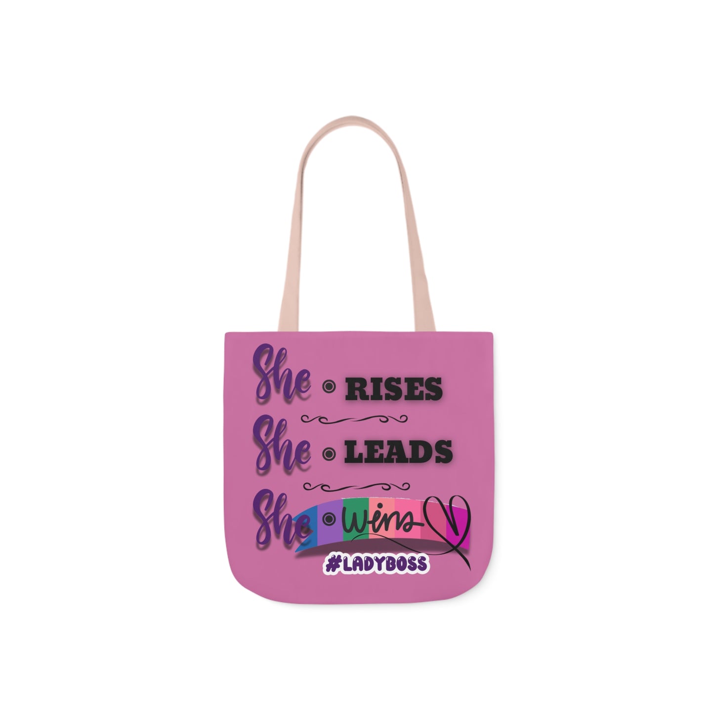 Copy of Empowering Canvas Tote Bag - She Rises, Leads, Wins #LadyBoss