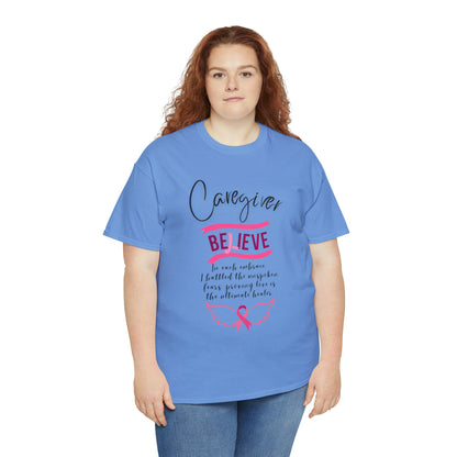 Caregiver Breast Cancer Awareness Unisex Heavy Cotton Tee