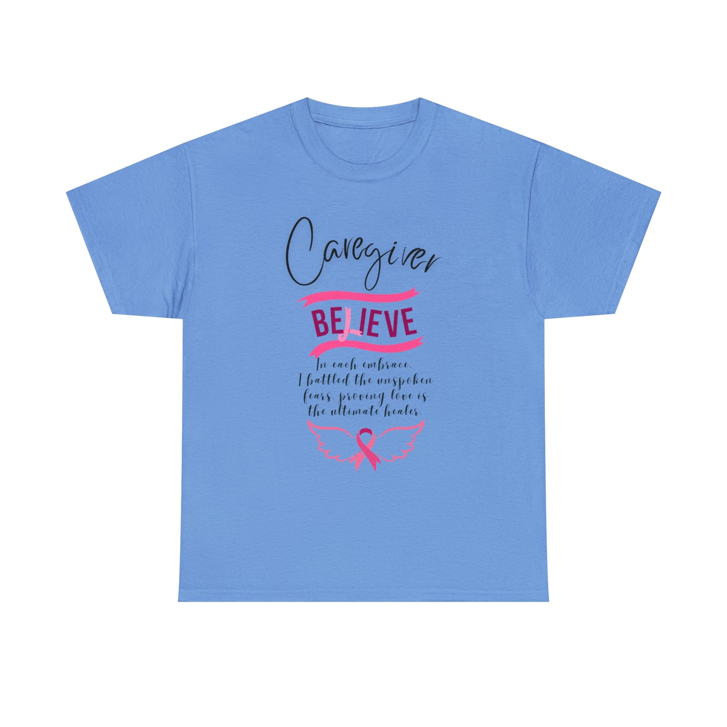 Caregiver Breast Cancer Awareness Unisex Heavy Cotton Tee