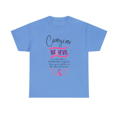 Caregiver Breast Cancer Awareness Unisex Heavy Cotton Tee