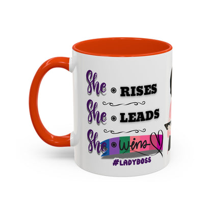 Empowering Lady Boss Mug - Colorful 11oz & 15oz Coffee Cup