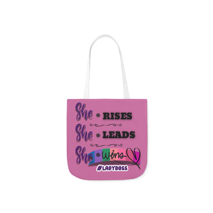 Copy of Empowering Canvas Tote Bag - She Rises, Leads, Wins #LadyBoss