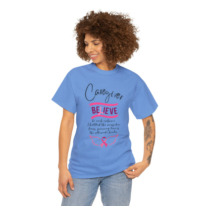 Caregiver Breast Cancer Awareness Unisex Heavy Cotton Tee