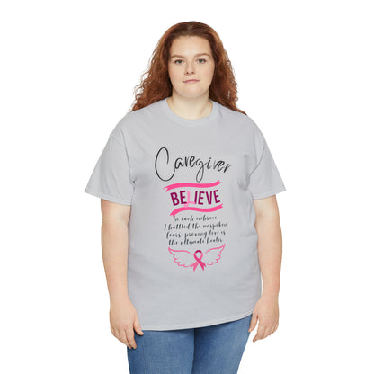 Caregiver Breast Cancer Awareness Unisex Heavy Cotton Tee