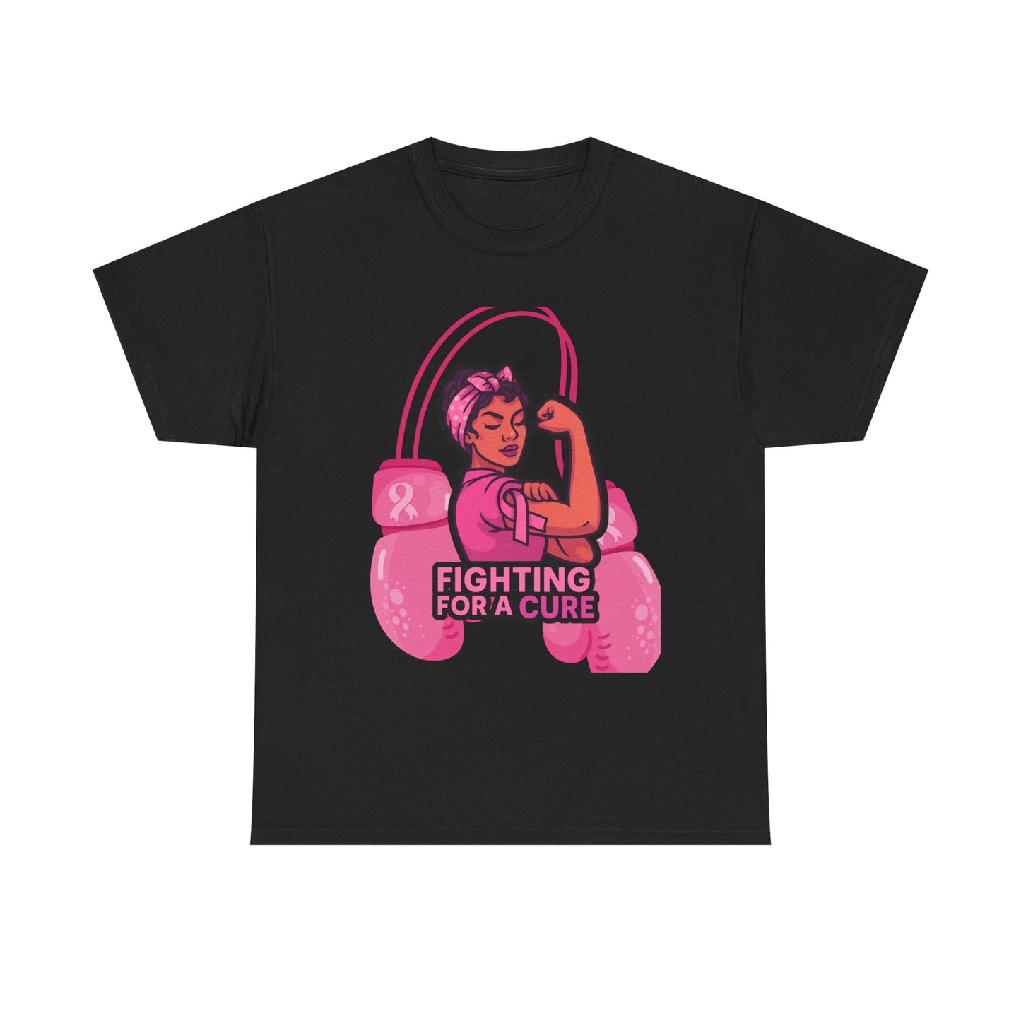 Fighting for a Cure Tee, Support Breast Cancer Awareness Shirt, Unisex Cotton Tee, Inspirational Graphic Tee, Pink Ribbon Gift