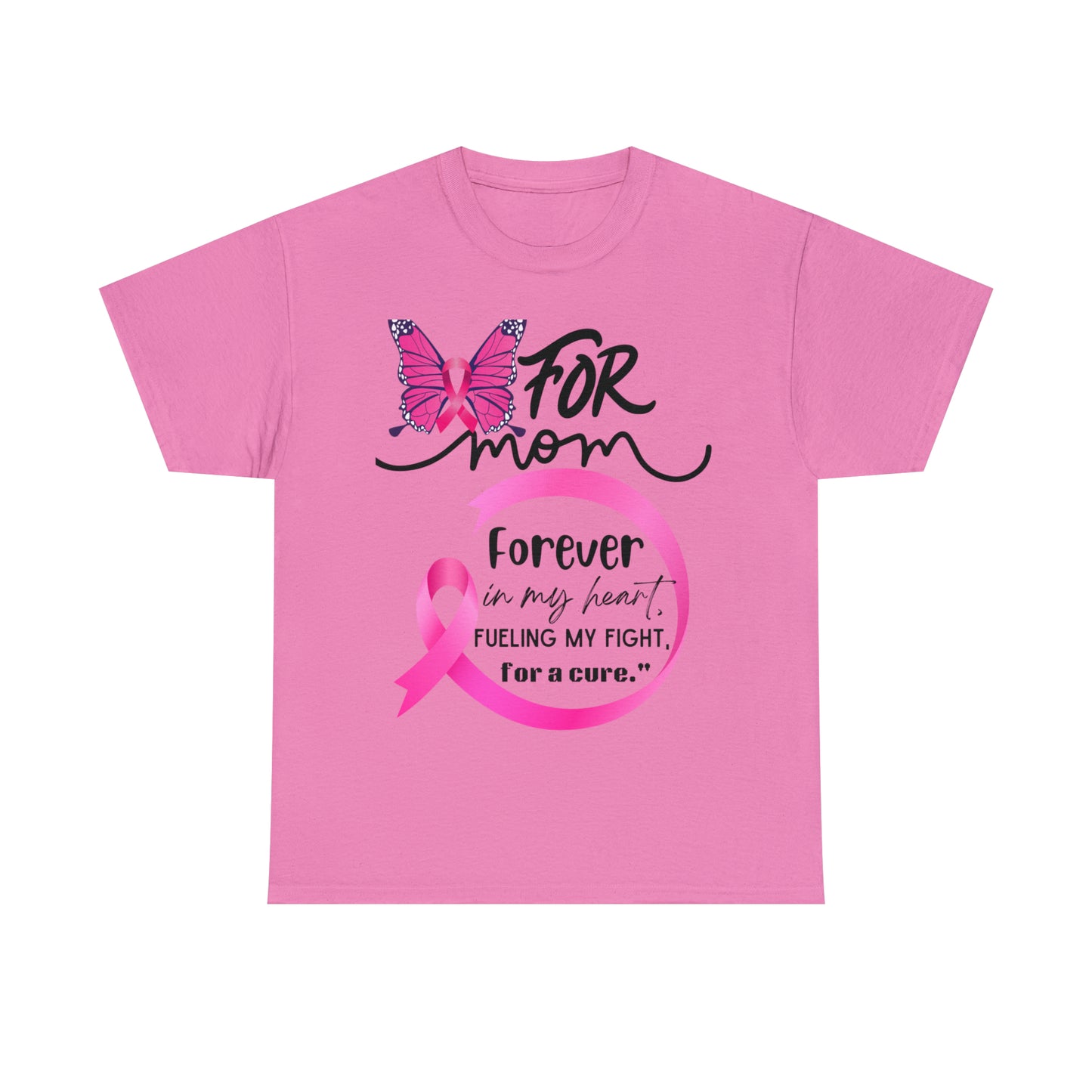 "For Mom" Unisex Breast Cancer Awareness Heavy Cotton Tee