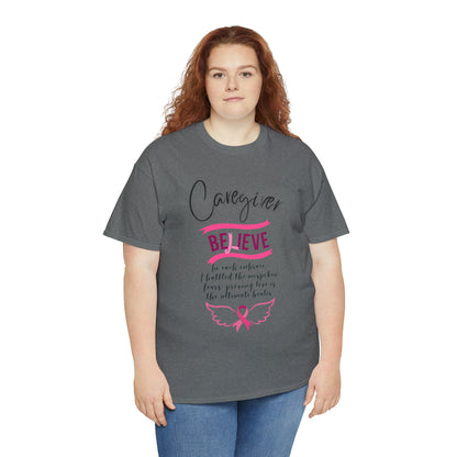 Caregiver Breast Cancer Awareness Unisex Heavy Cotton Tee