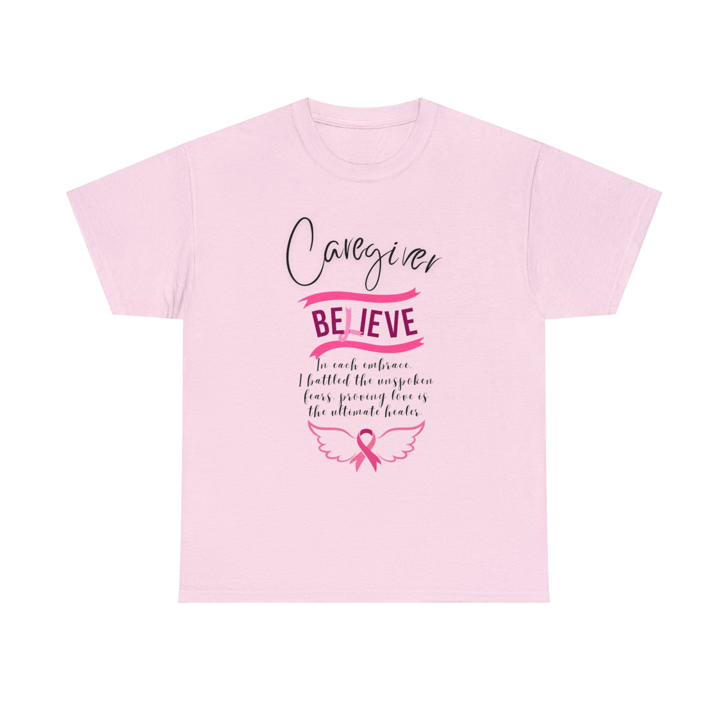 Caregiver Breast Cancer Awareness Unisex Heavy Cotton Tee