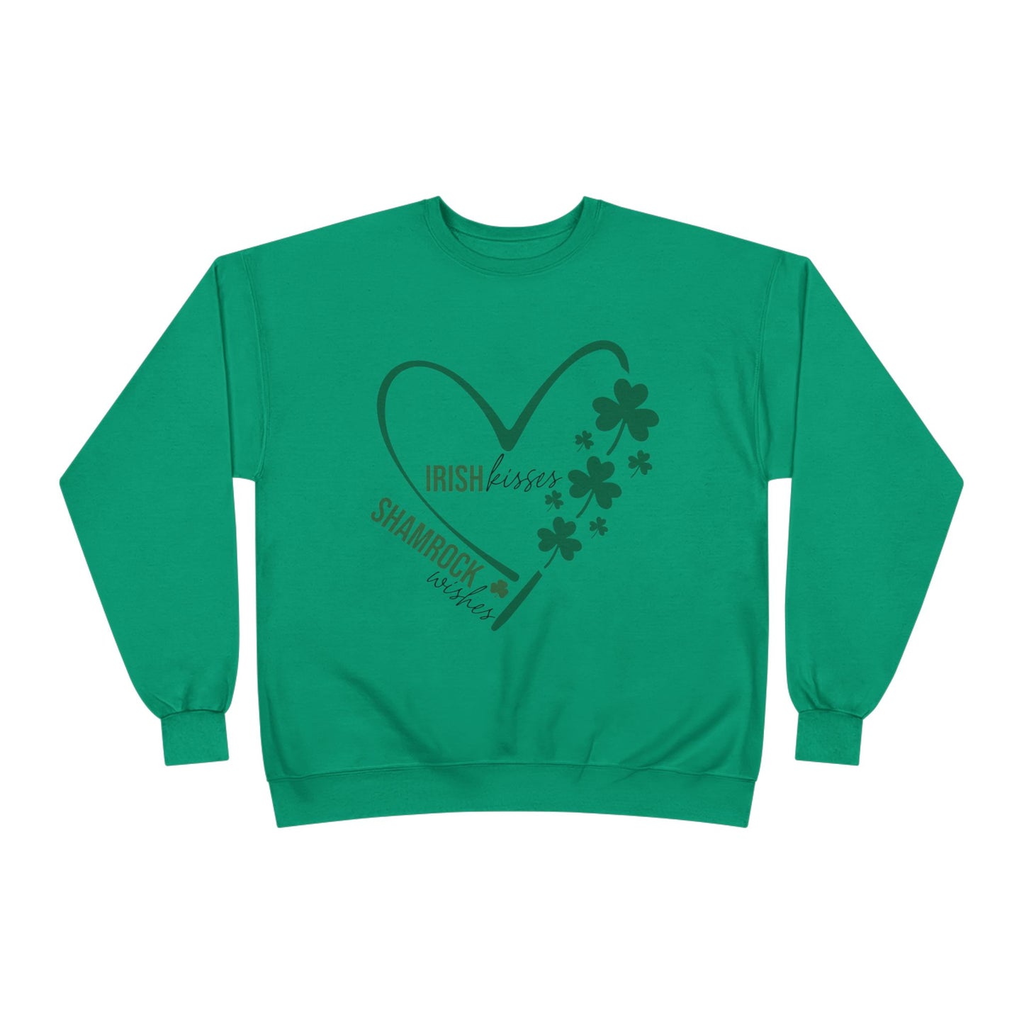 Irish Kisses Shamrock Crewneck Sweatshirt - Cozy St. Patrick's Day Apparel