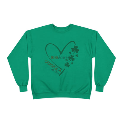 Irish Kisses Shamrock Crewneck Sweatshirt - Cozy St. Patrick's Day Apparel