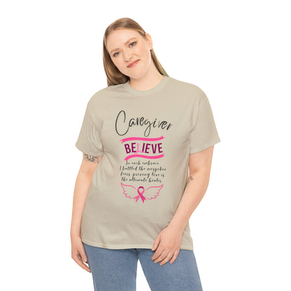 Caregiver Breast Cancer Awareness Unisex Heavy Cotton Tee