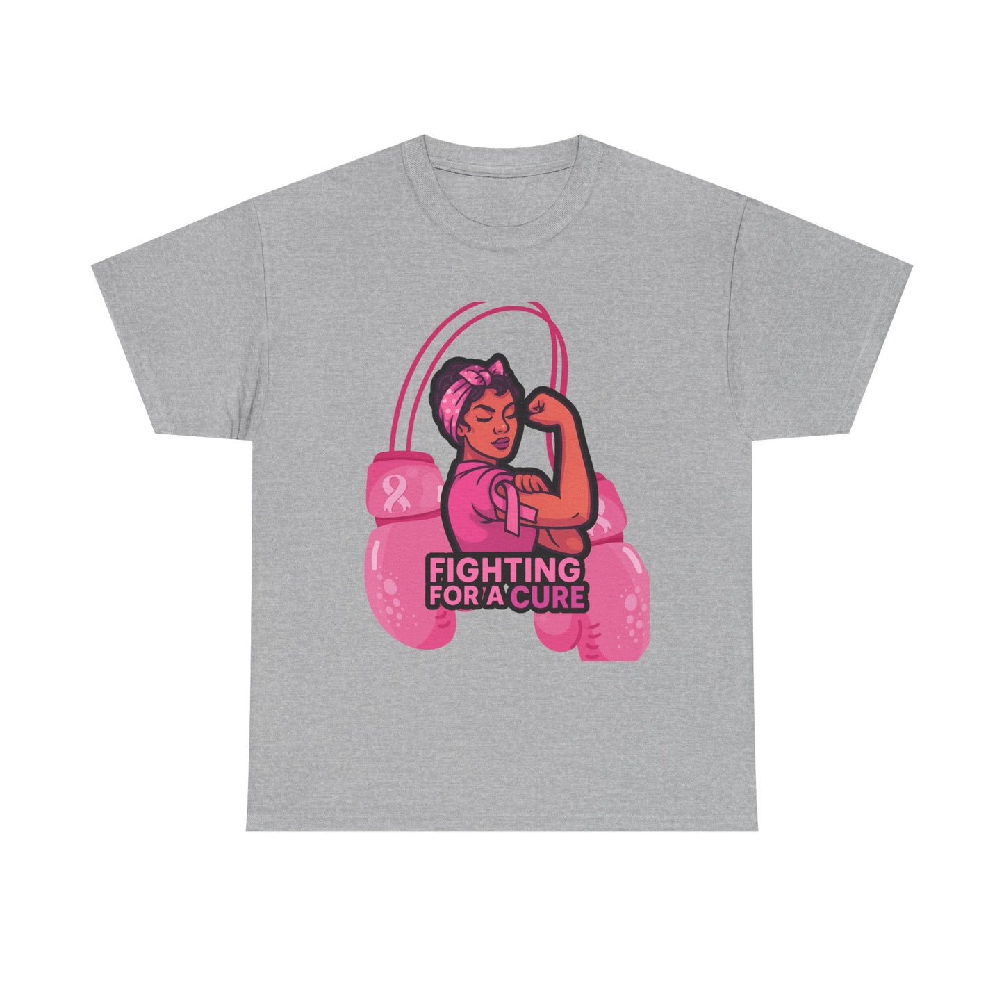 Fighting for a Cure Tee, Support Breast Cancer Awareness Shirt, Unisex Cotton Tee, Inspirational Graphic Tee, Pink Ribbon Gift