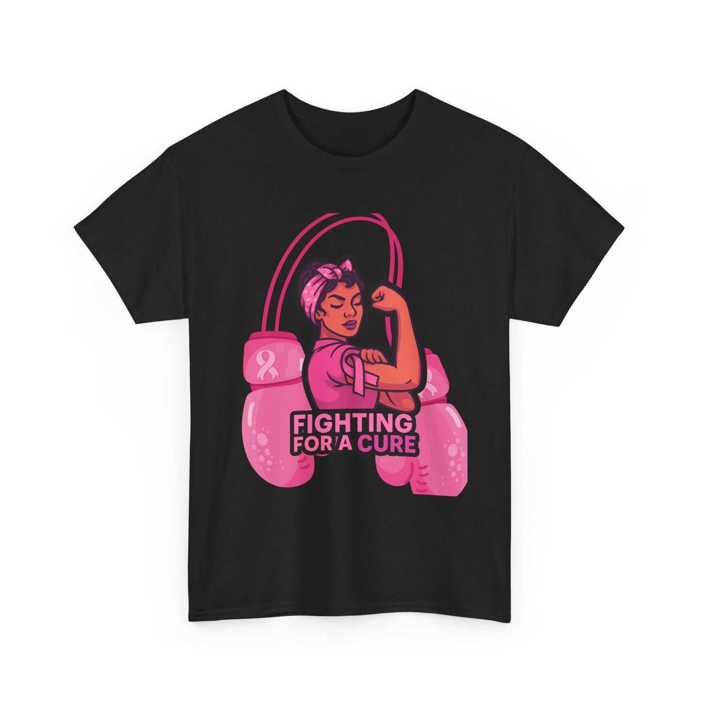 Fighting for a Cure Tee, Support Breast Cancer Awareness Shirt, Unisex Cotton Tee, Inspirational Graphic Tee, Pink Ribbon Gift
