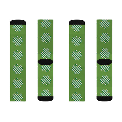 Lucky Shamrock St. Patrick’s Day Socks – Festive Green Clover Crew Socks 🍀🧦