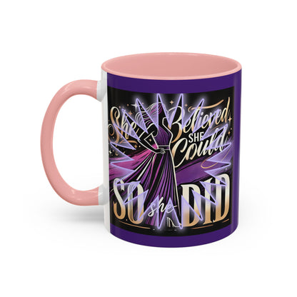 She Believed She Could, So She Did" Inspirational Coffee Mug – Motivational Gift for Women