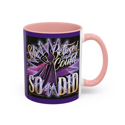 She Believed She Could, So She Did" Inspirational Coffee Mug – Motivational Gift for Women