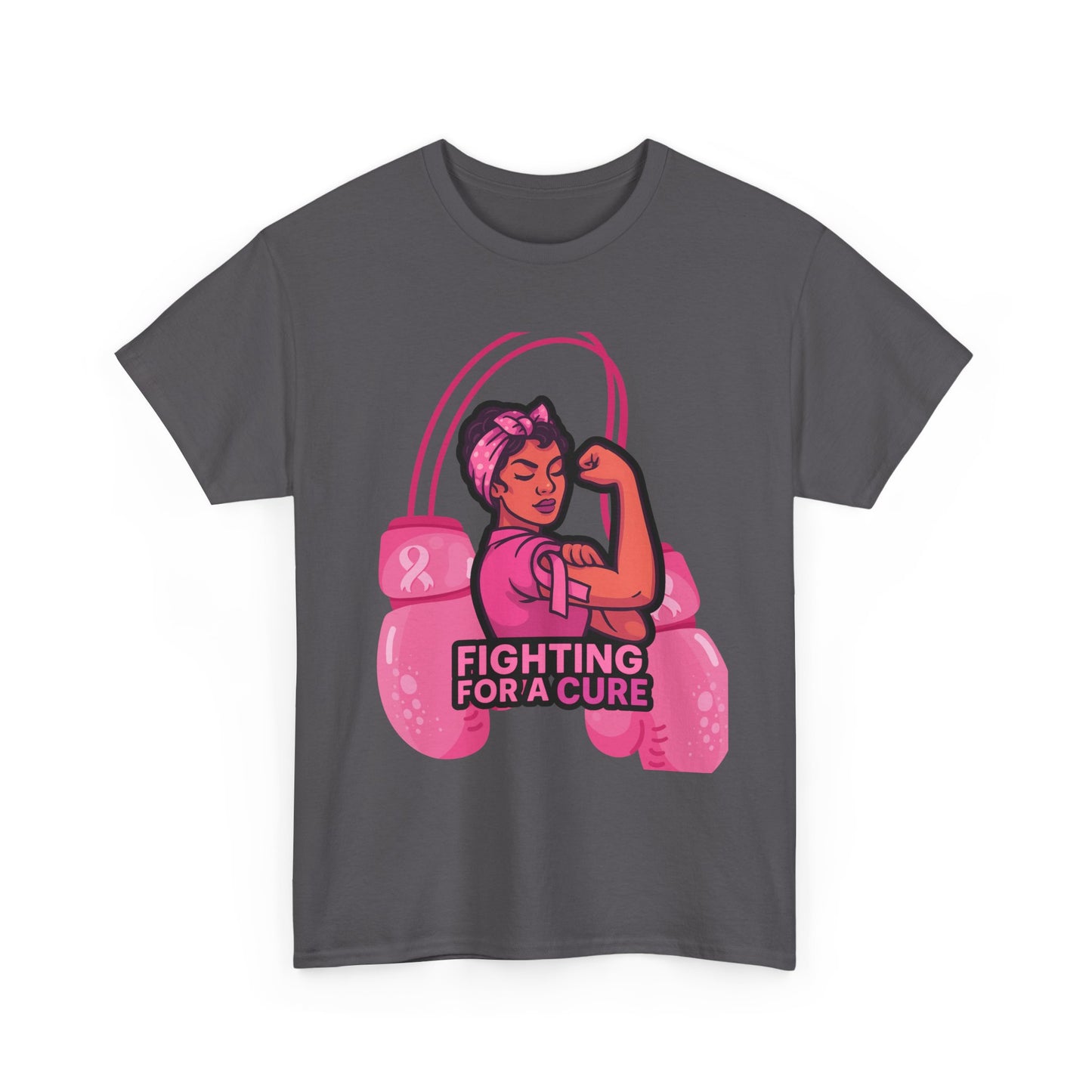 Fighting for a Cure Tee, Support Breast Cancer Awareness Shirt, Unisex Cotton Tee, Inspirational Graphic Tee, Pink Ribbon Gift