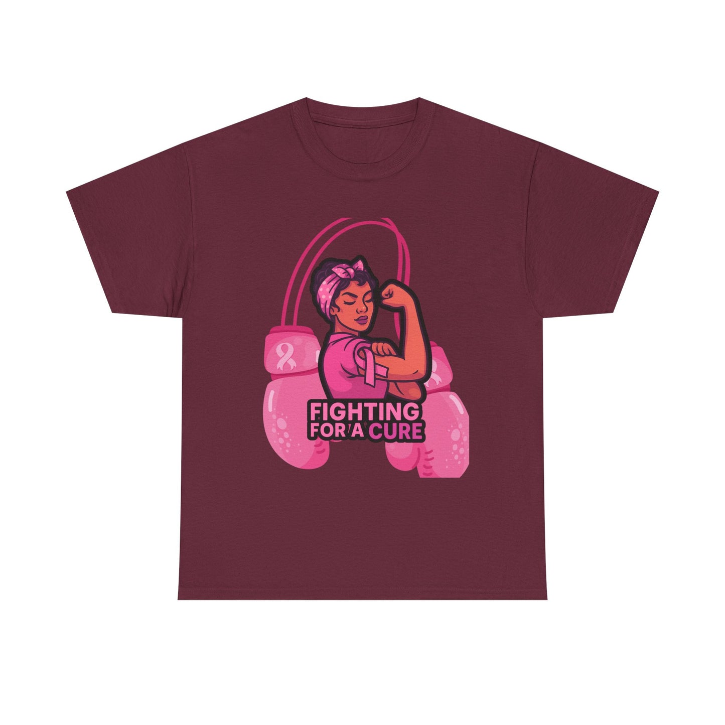 Fighting for a Cure Tee, Support Breast Cancer Awareness Shirt, Unisex Cotton Tee, Inspirational Graphic Tee, Pink Ribbon Gift