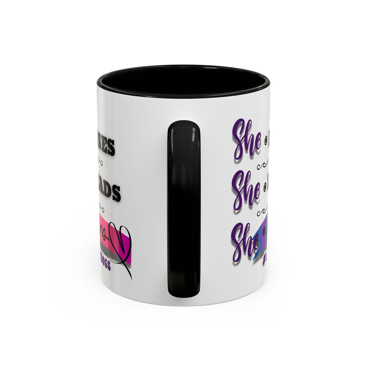 Empowering Lady Boss Coffee Mug - She Rises, She Leads, She Wins