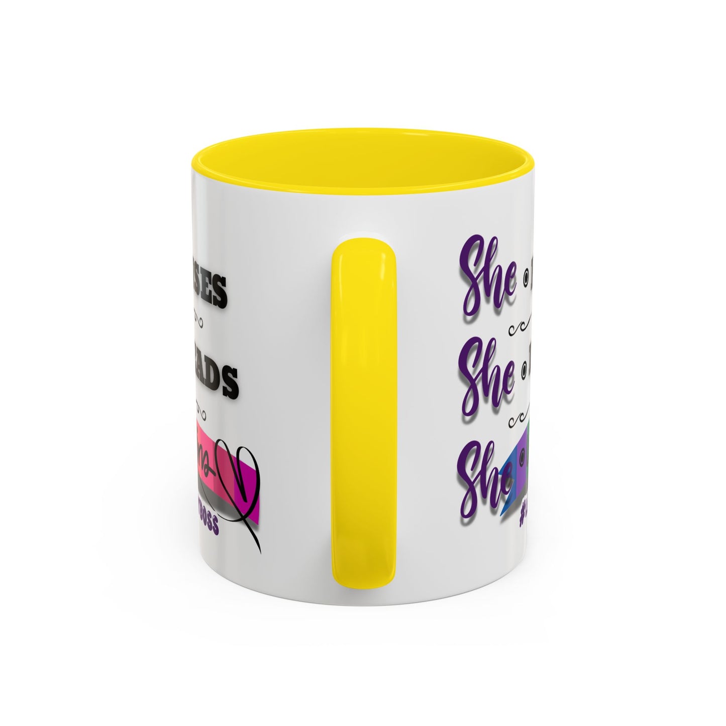 Empowering Lady Boss Coffee Mug - She Rises, She Leads, She Wins