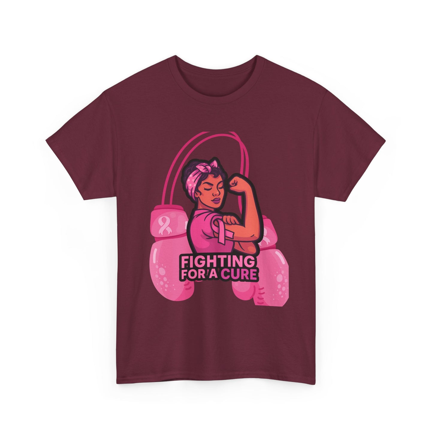 Fighting for a Cure Tee, Support Breast Cancer Awareness Shirt, Unisex Cotton Tee, Inspirational Graphic Tee, Pink Ribbon Gift