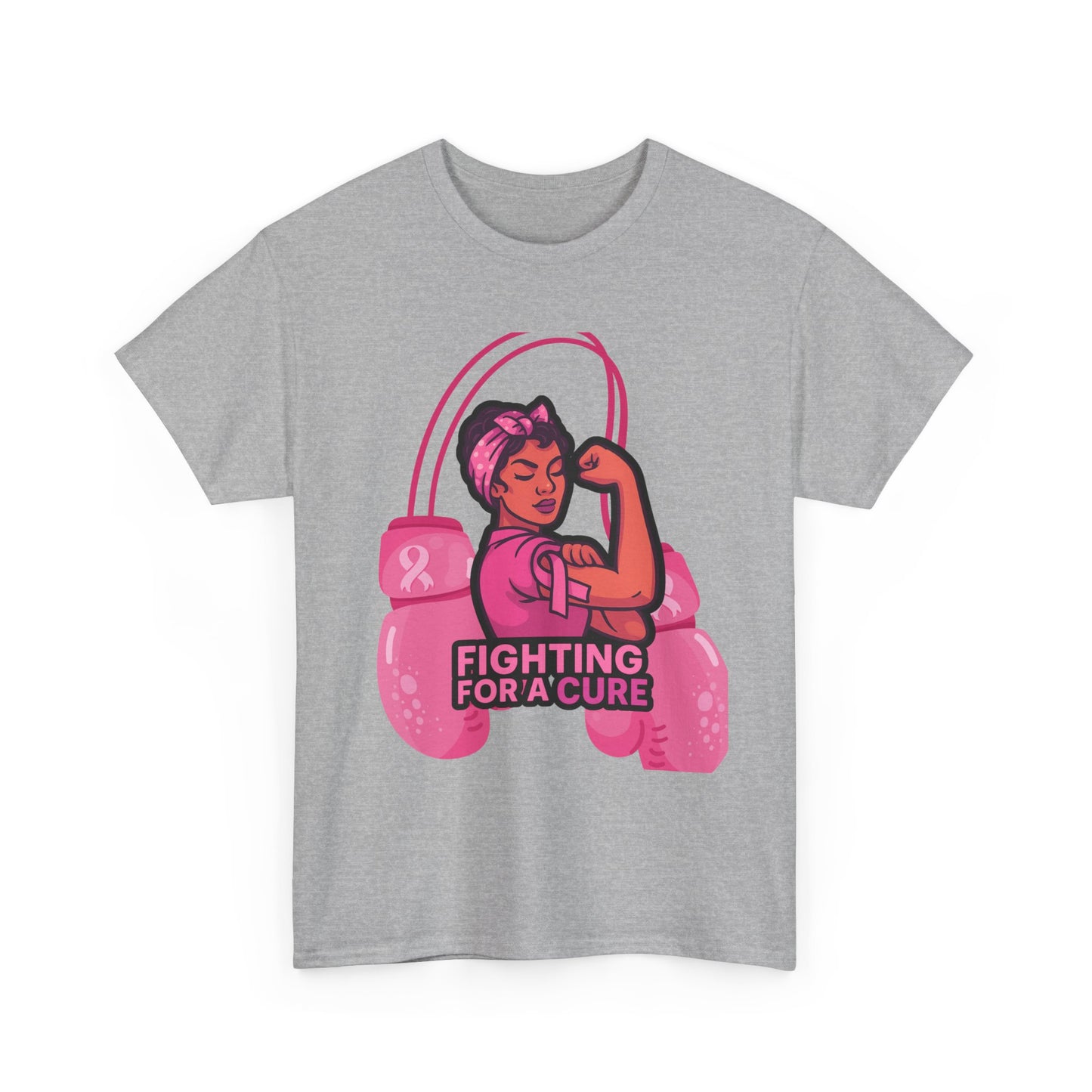 Fighting for a Cure Tee, Support Breast Cancer Awareness Shirt, Unisex Cotton Tee, Inspirational Graphic Tee, Pink Ribbon Gift