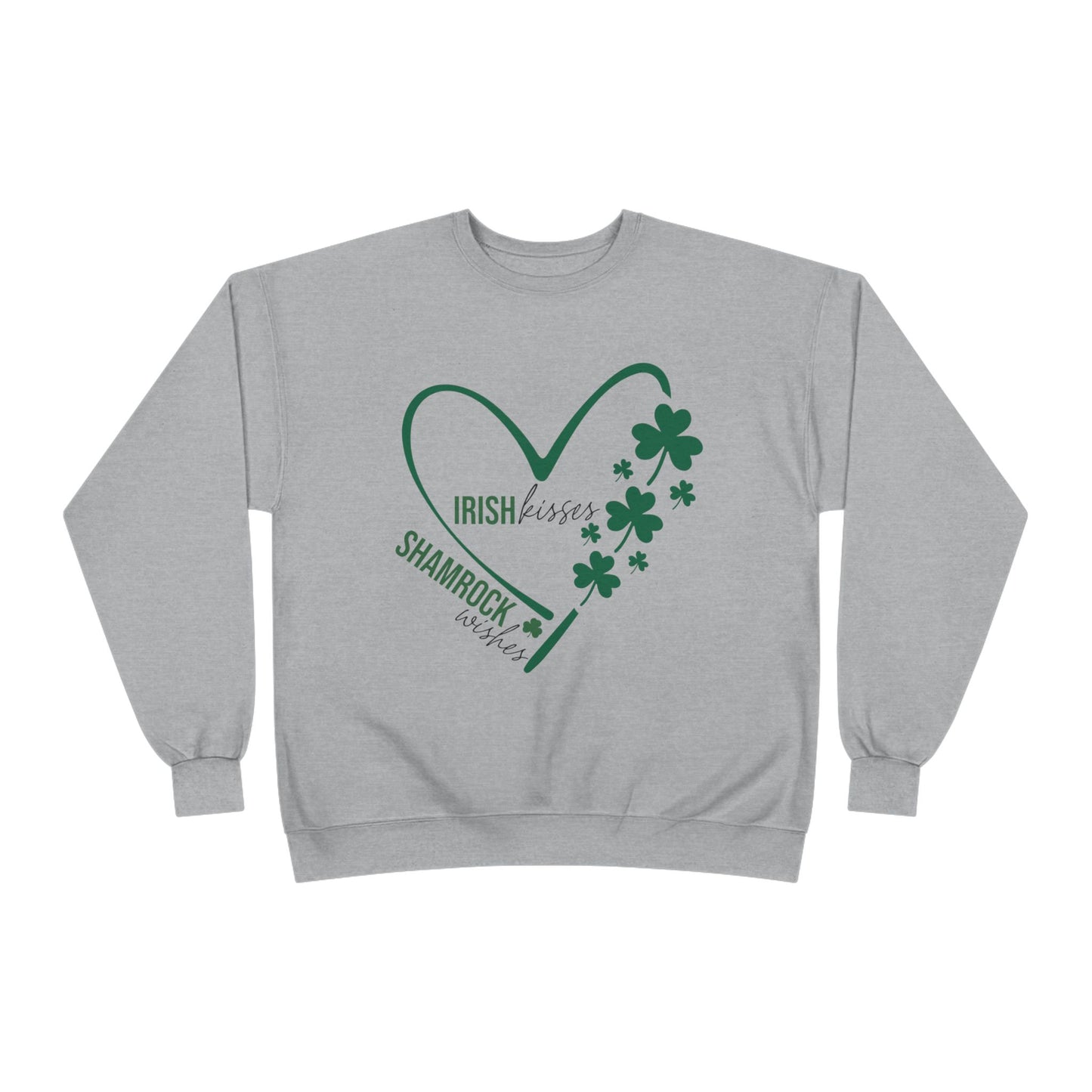 Irish Kisses Shamrock Crewneck Sweatshirt - Cozy St. Patrick's Day Apparel