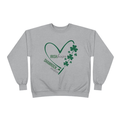 Irish Kisses Shamrock Crewneck Sweatshirt - Cozy St. Patrick's Day Apparel