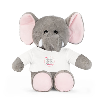 "Personalized Valentine’s Day Stuffed Animal Gift – Bear, Elephant, Sheep, or Bunny with Romantic Quote"