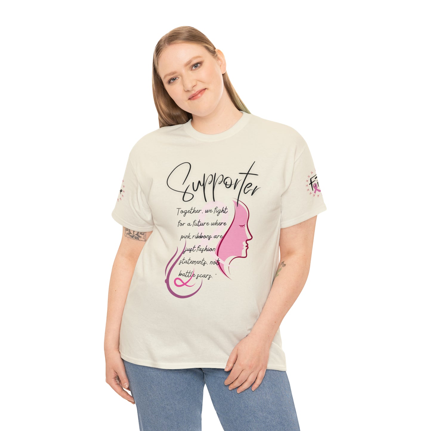 Breast Cancer supporter Unisex Heavy Cotton Tee