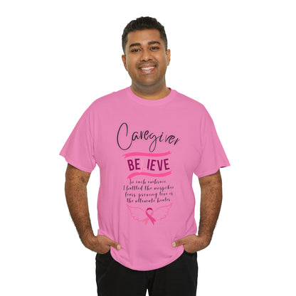 Caregiver Breast Cancer Awareness Unisex Heavy Cotton Tee