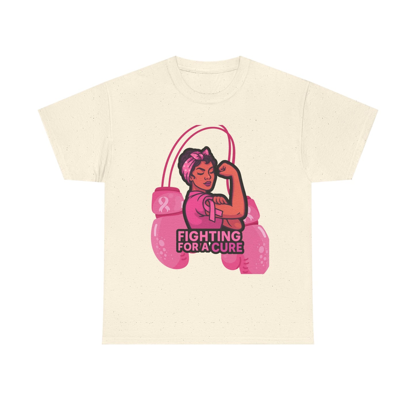 Fighting for a Cure Tee, Support Breast Cancer Awareness Shirt, Unisex Cotton Tee, Inspirational Graphic Tee, Pink Ribbon Gift