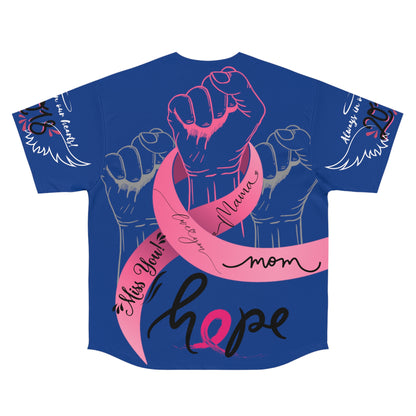 Customized "mom's" breast cancer Baseball Jersey (AOP)