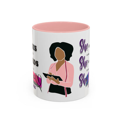 Empowering Lady Boss Coffee Mug - She Rises, She Leads, She Wins