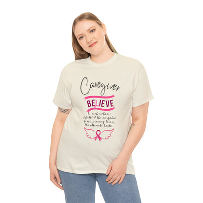 Caregiver Breast Cancer Awareness Unisex Heavy Cotton Tee