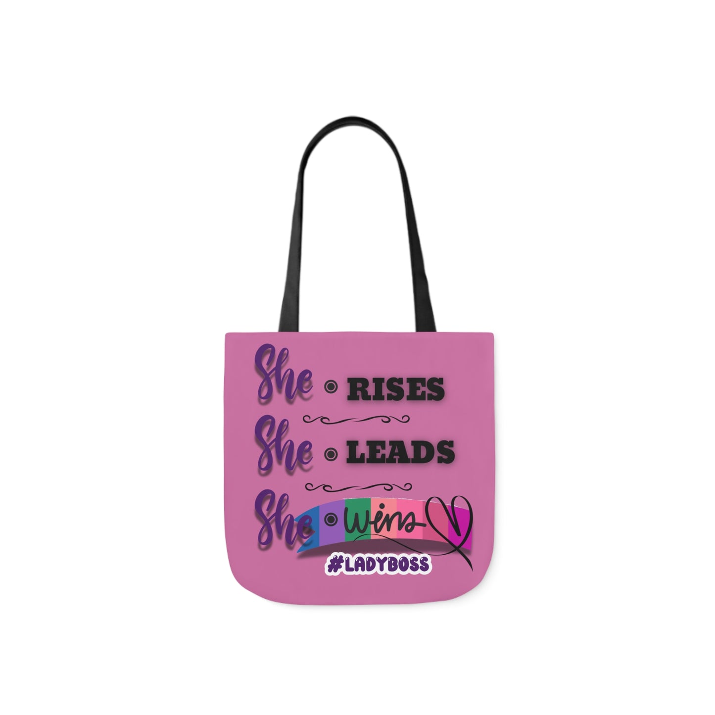 Copy of Empowering Canvas Tote Bag - She Rises, Leads, Wins #LadyBoss