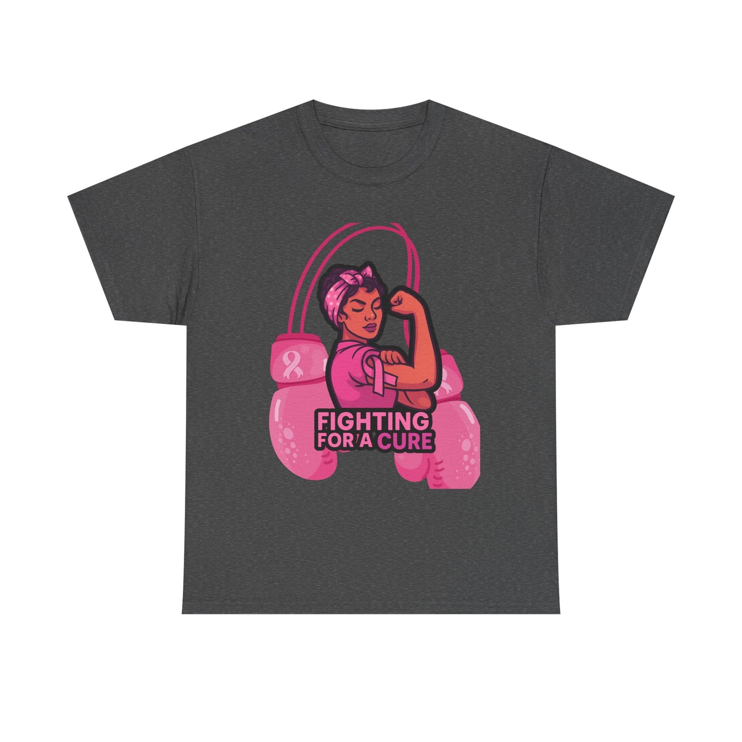 Fighting for a Cure Tee, Support Breast Cancer Awareness Shirt, Unisex Cotton Tee, Inspirational Graphic Tee, Pink Ribbon Gift