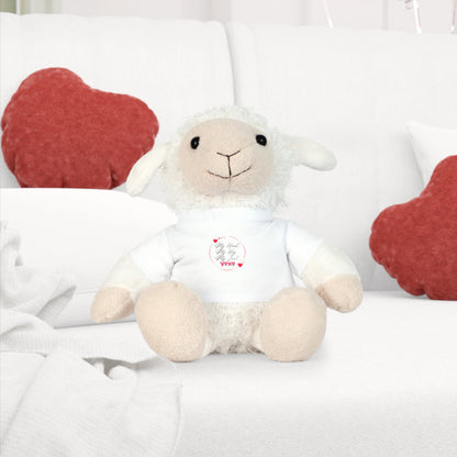 "Personalized Valentine’s Day Stuffed Animal Gift – Bear, Elephant, Sheep, or Bunny with Romantic Quote"