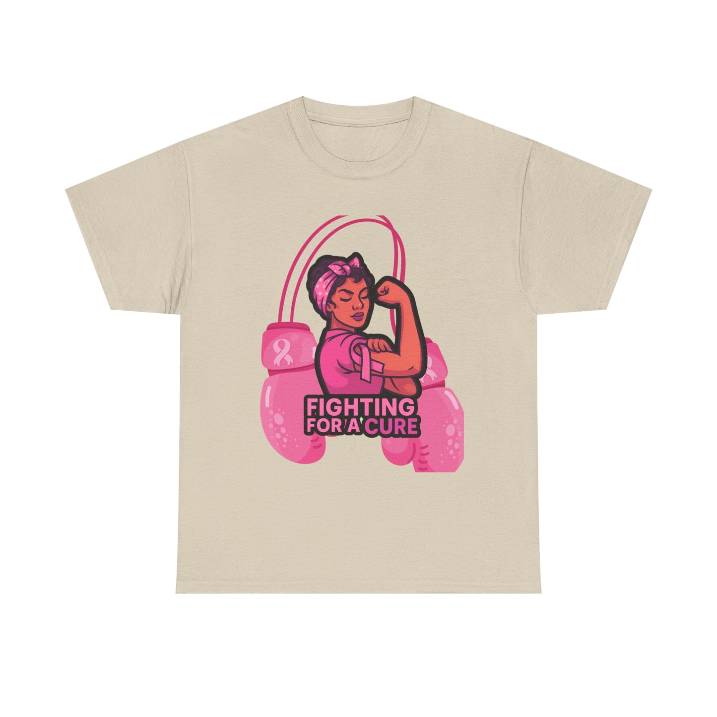 Fighting for a Cure Tee, Support Breast Cancer Awareness Shirt, Unisex Cotton Tee, Inspirational Graphic Tee, Pink Ribbon Gift
